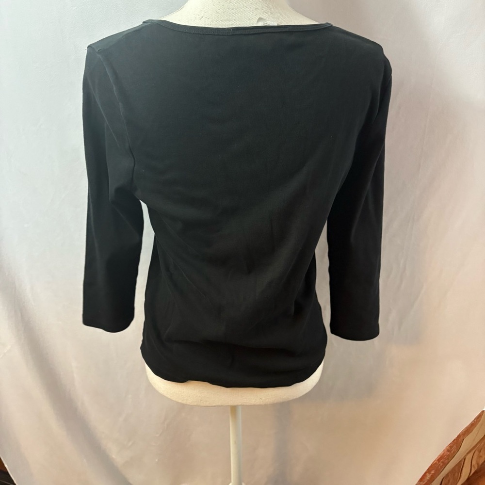Jones New York Black Button-Down Top with Accents - Picture 6 of 9